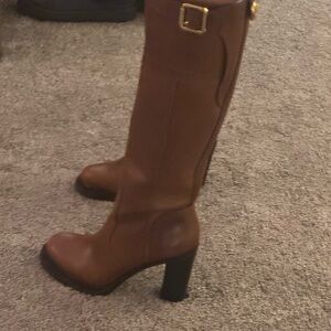 Tory Burch Brown Heeled Boots- 6.5.  Like new!